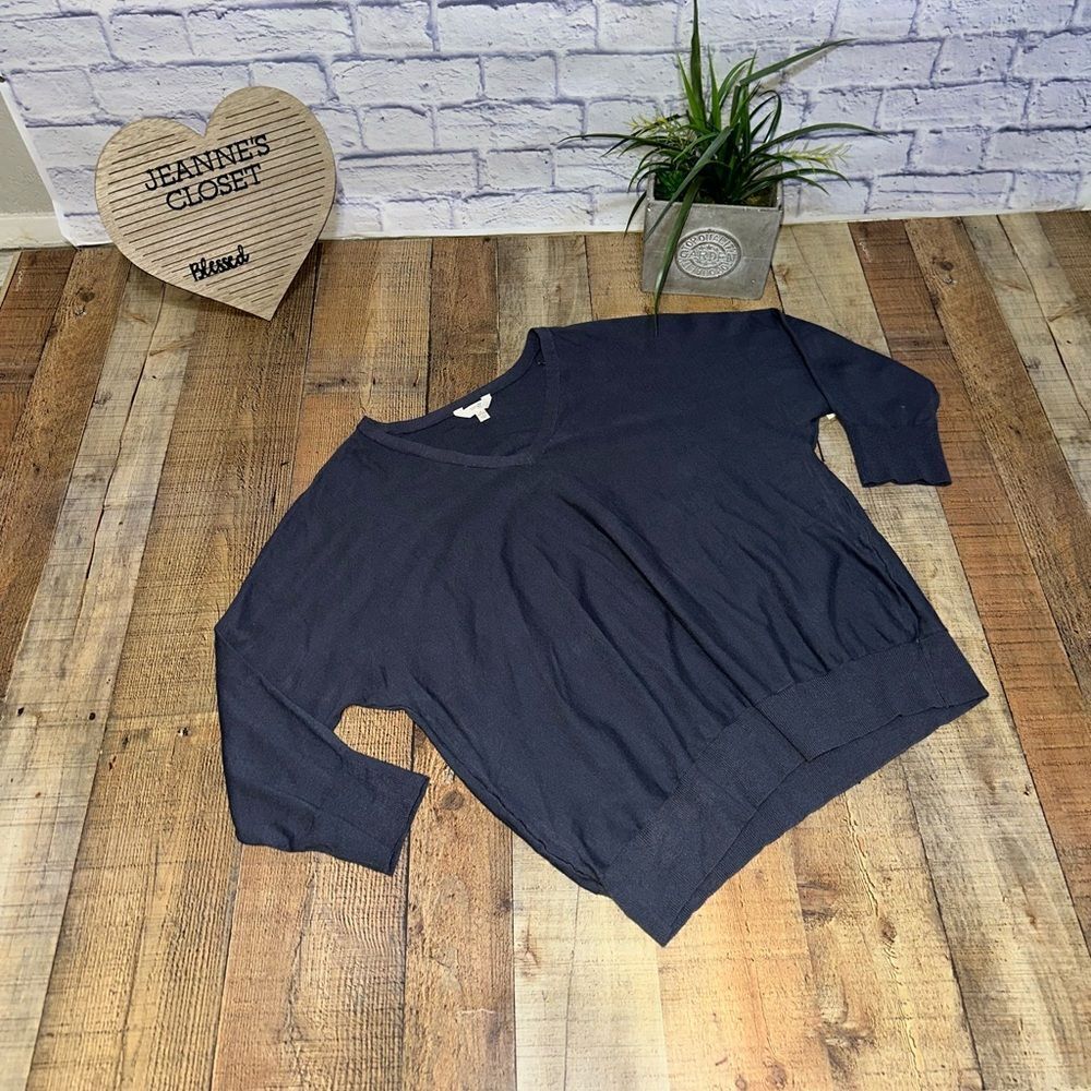 Terra & sky charcoal gray v neck sweater nwt 1X
